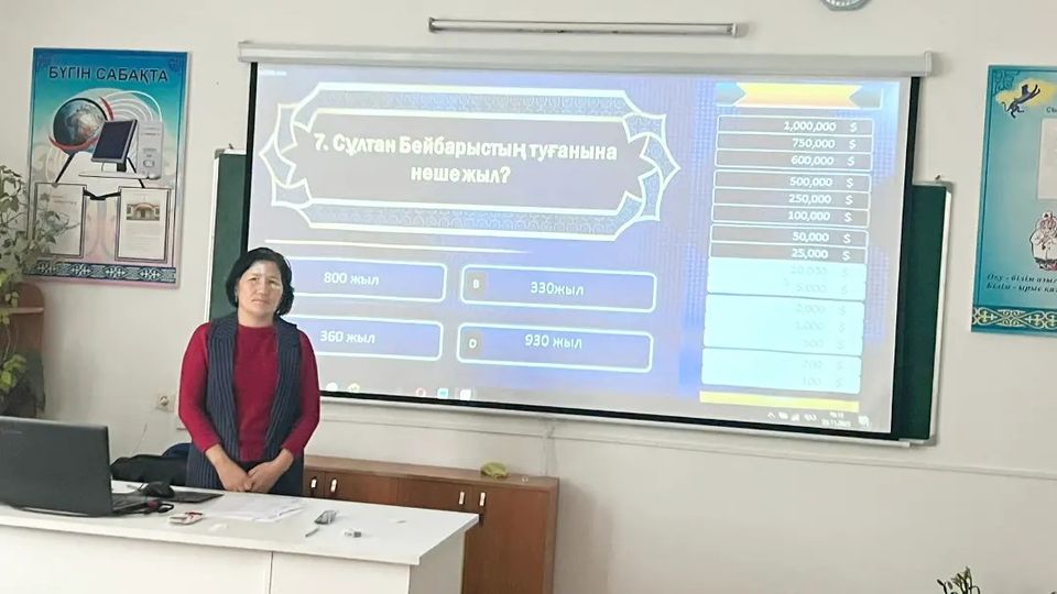 Қазақ тілі мен әдебиеті және тарих пәндері апталығына орай  8 "А", 8 "Ә", 9"А", 9"Ә" сынып оқушыларымен "Миллион кімге бұйырады" интеллектуалдық ойын өткізілді.